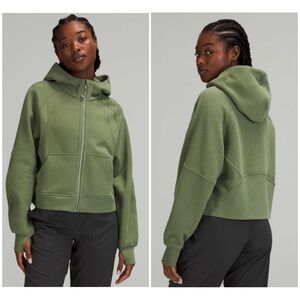 Lululemon Scuba Oversized Cropped Full-Zip Hoodie Green Size XS/S LW3EOZS